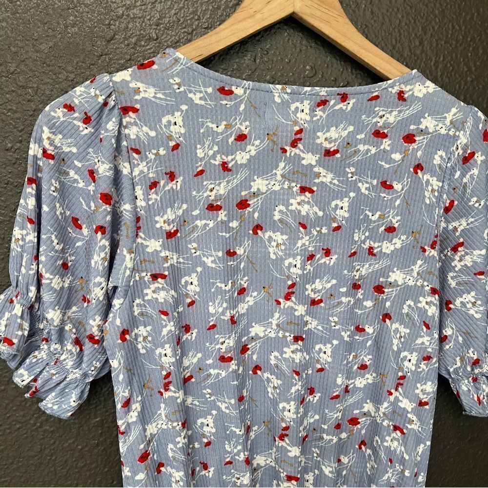 MELLODAY Ruffle Sleeve Faux Wrap Top - Picture 5 of 10
